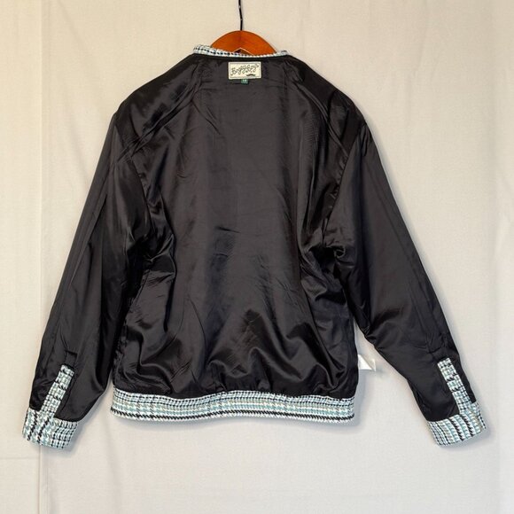 Bogey Boys Blue Black Ivory Sage Green Hounds Tooth Weekend Golf Jacket Size L - Picture 14 of 16